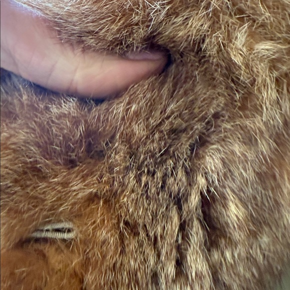 Rabbit Fur Coat Vintage Fur Mob Wife Belted Jacket S/M - Picture 8 of 15